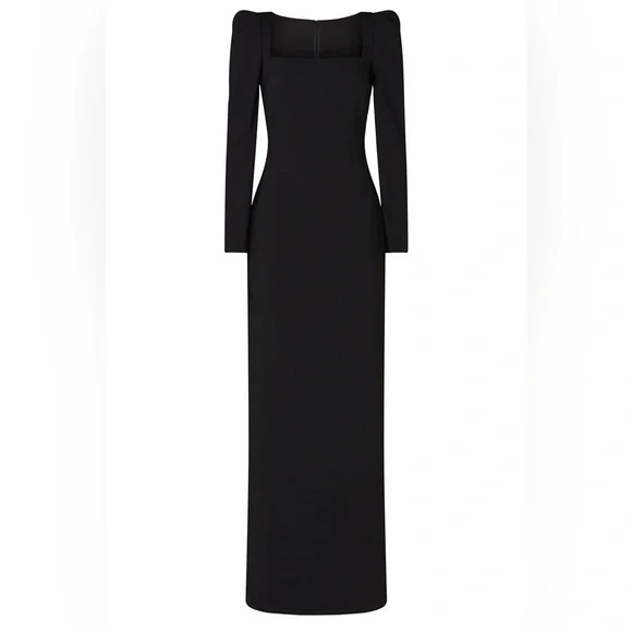 Badgley Mischka Black Long Sleeve Gown - Picture 4 of 15